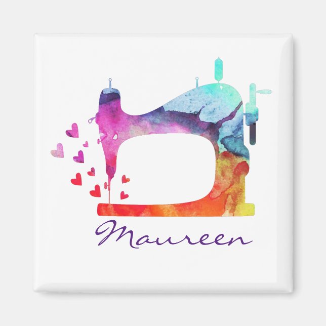 Aimant Watercolor Sewing Machine (Devant)