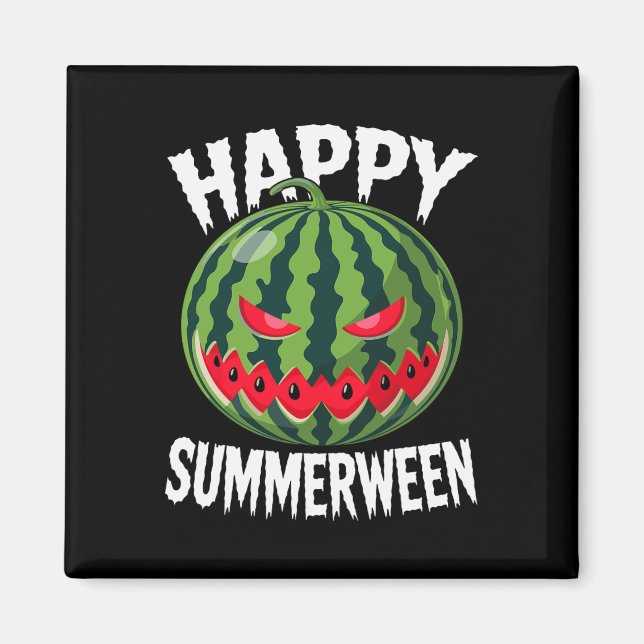 Aimant Watermelon Jackolantern Été Halloween Happy Sum (Devant)