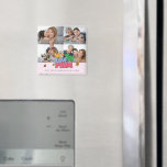 Aimant We Love You Mom 4 Photos<br><div class="desc">Modern "we love you mom" bright colors graphic with 4 photos and custom text magnet.</div>