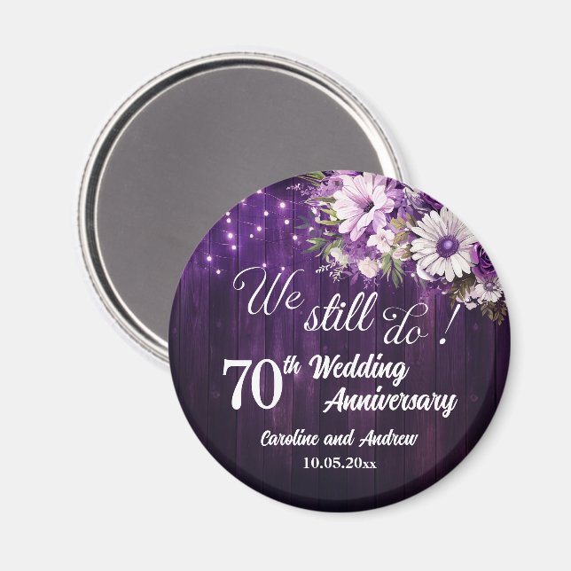 Aimant We Still Do 70th Wedding Anniversary String Lights (Recto/Verso)