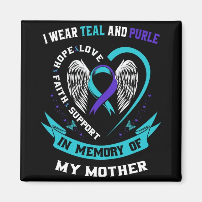 Aimant Wear Teal And Purple For My Mom Mother Suicide Awa (Devant)