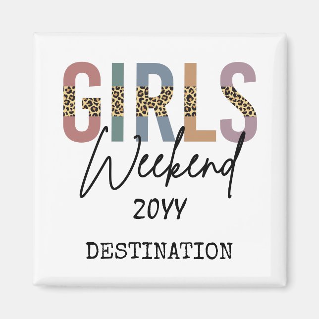 Aimant Week-end entre filles Imprimé guépard Séjour entre (Devant)