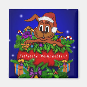 Aimant Weihnachtskaninchen, Fröhliche Weihnachten !