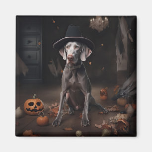 Aimant Weimaraner Citrouilles Halloween effrayant