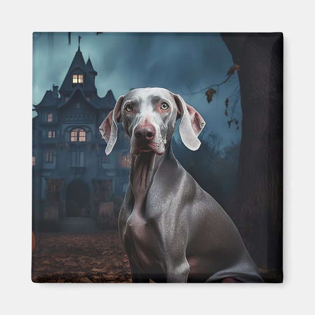 Aimant Weimaraner Halloween Épouvantable (Devant)