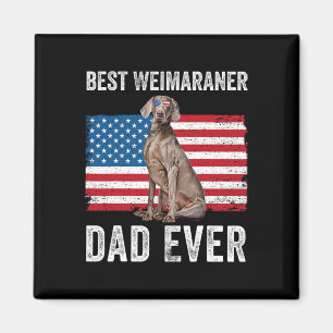 Aimant Weimaraner Papa Américain Drapeau Propriétaire Amo