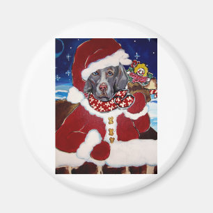 Aimant Weimaraner Père Noël