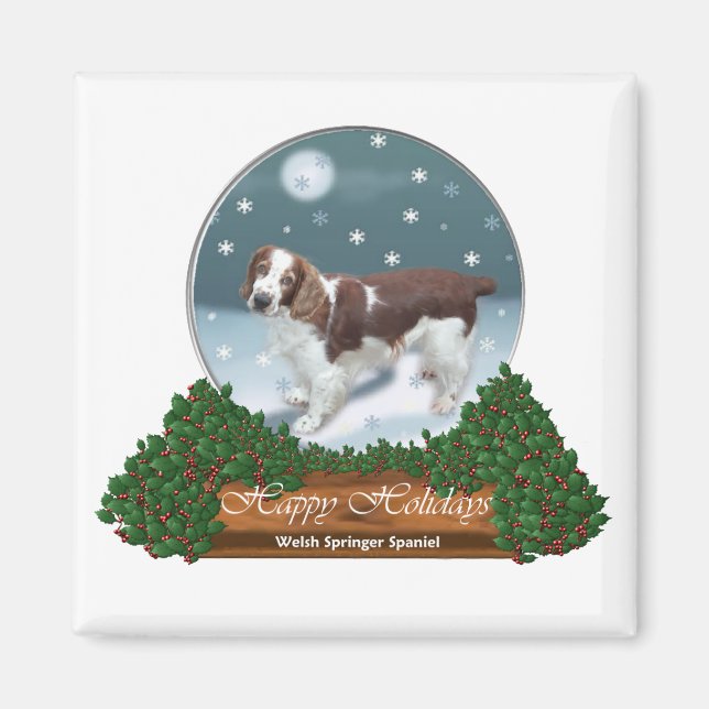 Aimant Welsh Springer Spaniel Cadeaux de Noël (Devant)