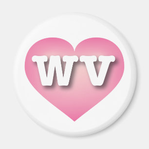 Aimant West Virginia Pink Fade Heart - J'aime WV