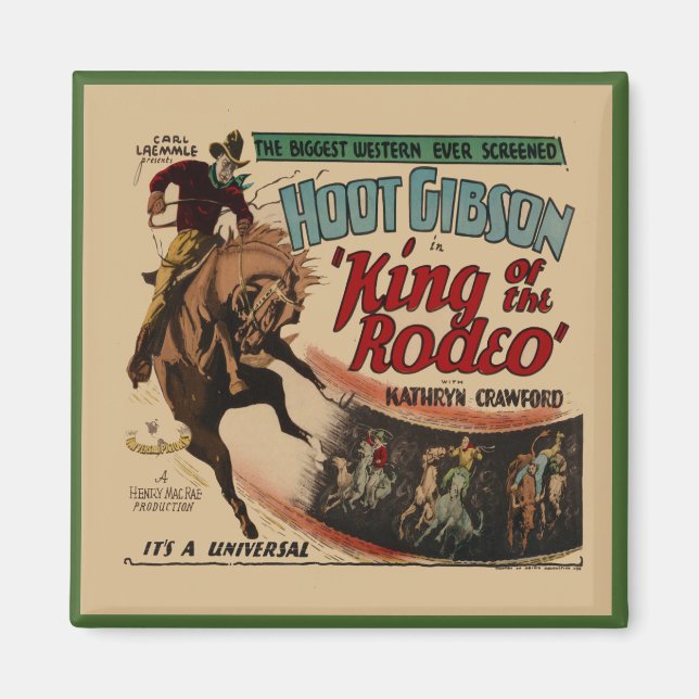 Aimant Western Hoot Gibson Roi Du Rodéo (Devant)