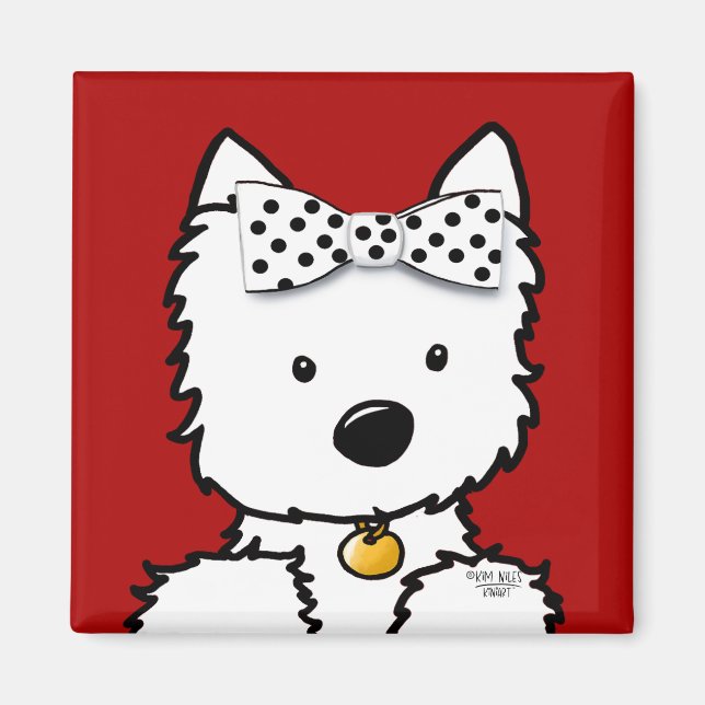Aimant Westie Girl (Devant)