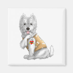 Aimant Westie I Love Maman Tattoo Chien Chemise Drôle Mèr