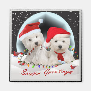 Aimant Westie Père Noël Pals
