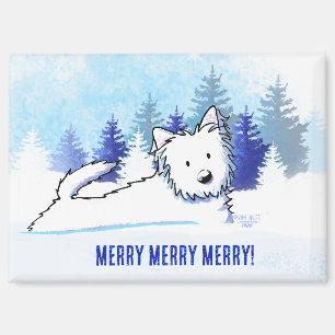 Aimant Westie Snowplow Chien d'hiver