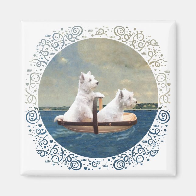 Aimant Westies prennent la mer (Devant)