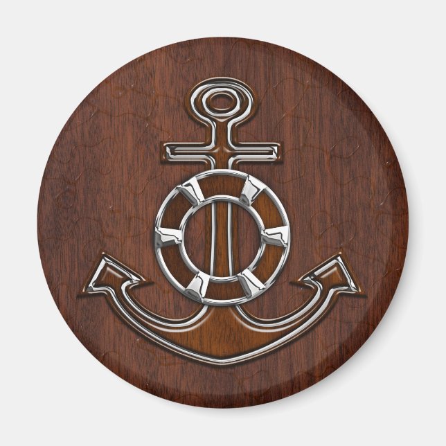 Aimant Wet Nautical Mahogany Anchor Steel Decor (Devant)