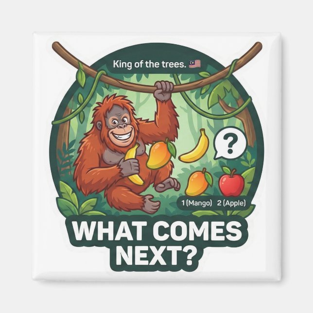 Aimant What Comes Next? Orangutan Pattern Logic Game (Devant)