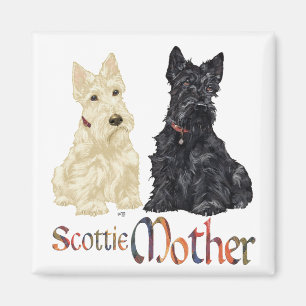 Aimant Wheaten & Black Scotties Fête des Mères
