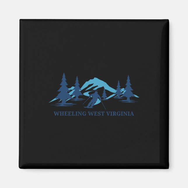 Aimant Wheeling West Virginia Ski Resort Skiing Skier  (Devant)