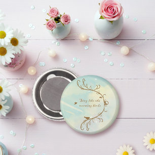 Aimant Whimsical Baby Blue Sing Morning Birds