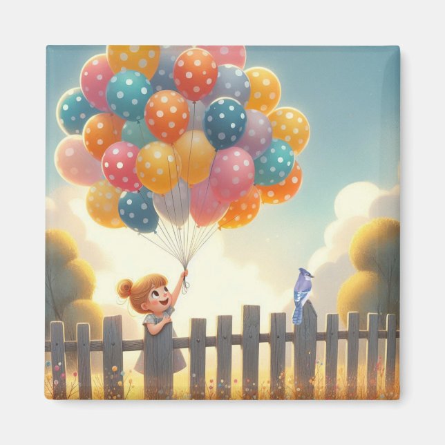 Aimant Whimsical/mignon ballon art (Devant)