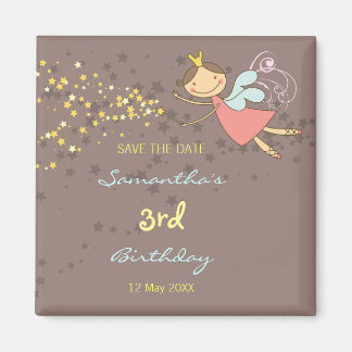 Aimant Whimsical Rose Fairy Princess Stars Fille Annivers