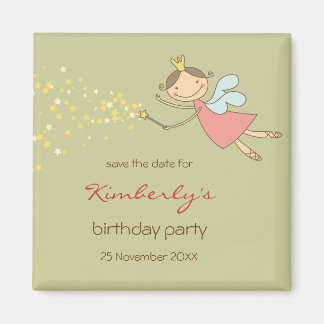 Aimant Whimsical Rose Fairy Princess Stars Fille Annivers