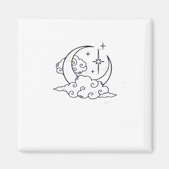 Aimant Whimsigoth Nuages Lune Witchy Classic (Devant)