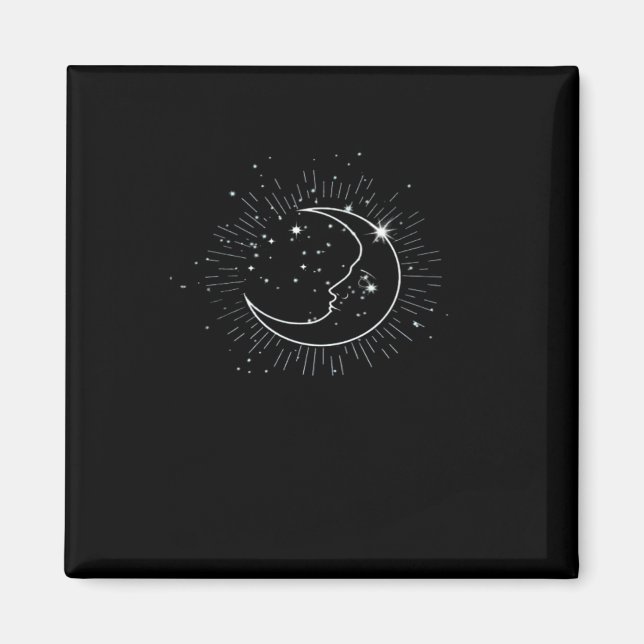 Aimant Whimsigoth Starry Night Moon Witchy Classic (Devant)