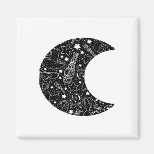 Aimant Whimsigoth Witch Moon Wicca Kawaii Goth Tattoo Ast