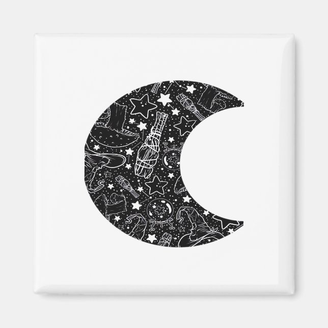 Aimant Whimsigoth Witch Moon Wicca Kawaii Goth Tattoo Ast (Devant)