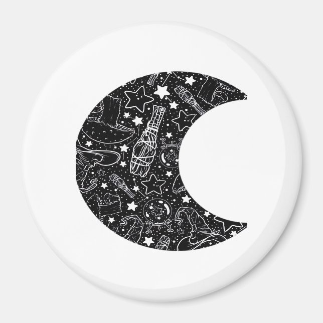 Aimant Whimsigoth Witch Moon Wicca Kawaii Goth Tattoo Ast (Devant)