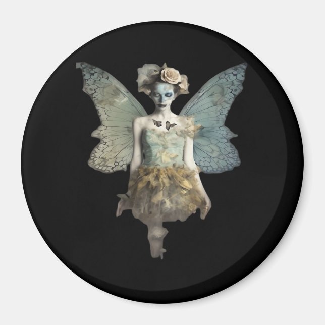 Aimant Whimsigoth Zombie Fairy Old Timey Gothique Moody A (Devant)