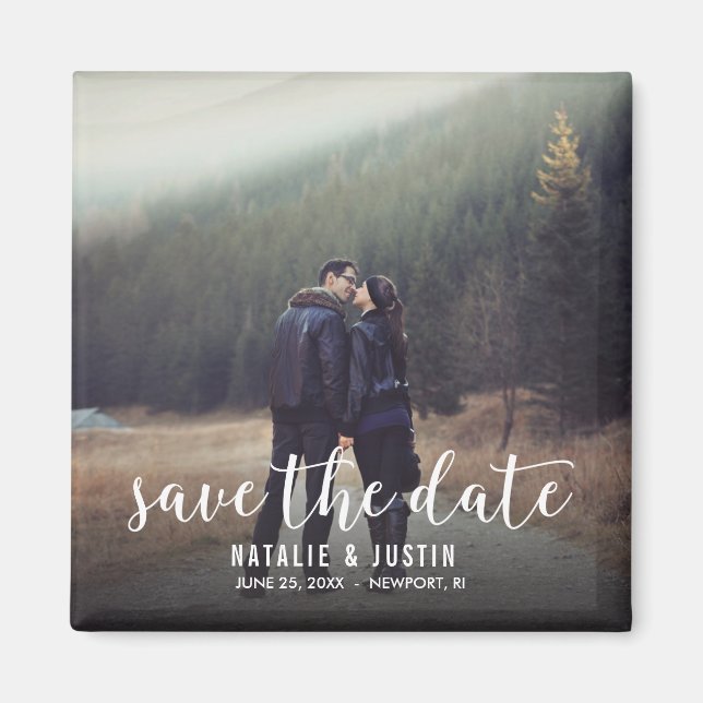 Aimant Whimsy Photo Enregistrer la date Carré Faire-part (Devant)