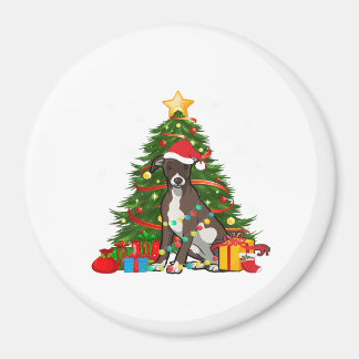 Aimant Whippet Père Noël Christmas Tree Light | Chien Noë