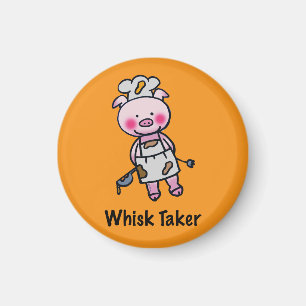 Aimant Whisk Taker Pig - Drôle Chef Design