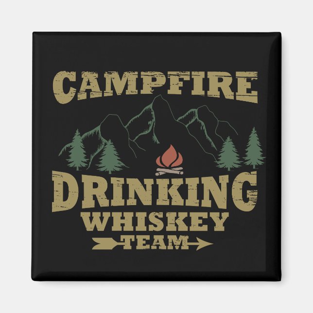 Aimant Whiskey cite d'amusants propos de campeurs de camp (Devant)