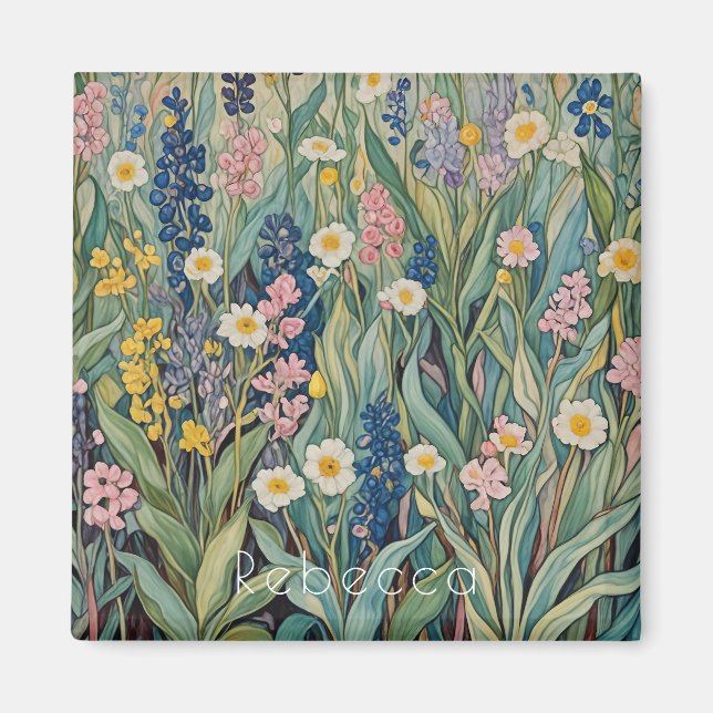 Aimant Whispers de prairie : Pastel Fleurs sauvages (Devant)