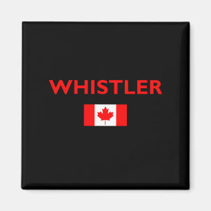 Aimant Whistler Canada Drapeau canadien Couleur foncée