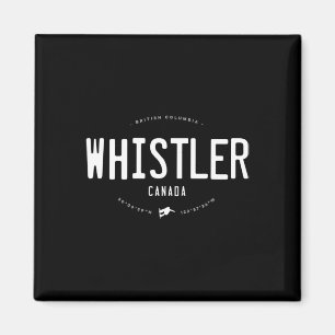 Aimant Whistler Colombie-Britannique Graphic Retro Vintag