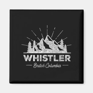 Aimant Whistler Colombie-Britannique T Shirt Vintage Ski