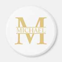 White and Gold Personalized Monogram and Name
