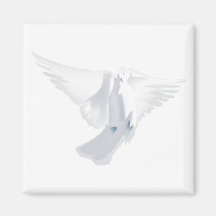 Aimant White Dove in Flight Image