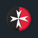 Aimant White Maltese Cross & Malta flag fashion symbol<br><div class="desc">Fridge Magnets: Maltese Cross & Malta - flag,  symbol of cross - used by Order of Malta,  Sovereign Military order of Malta (Order of St. John) - national patriots,  travel,  holiday,  sports fans fashion. Maltese Cross is also international symbol of the fire service's,  symbol of protection,  badge of honour.</div>