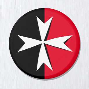 Aimant White Maltese Cross & Malta flag fashion symbol