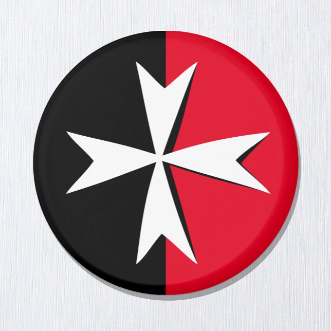 Aimant White Maltese Cross & Malta flag fashion symbol (Créateur téléchargé)