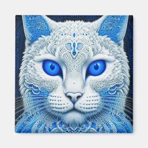 Aimant White Mystical Cat Ethereal AI Art