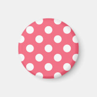 White polka dots on coral