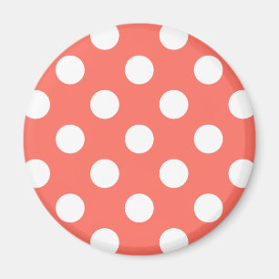 Aimant White polka dots on living coral