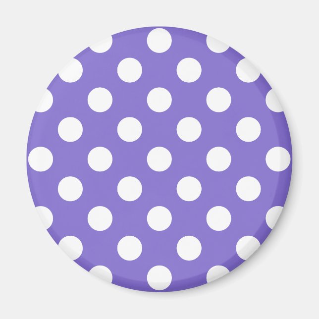 Aimant White polka dots on periwinkle (Devant)